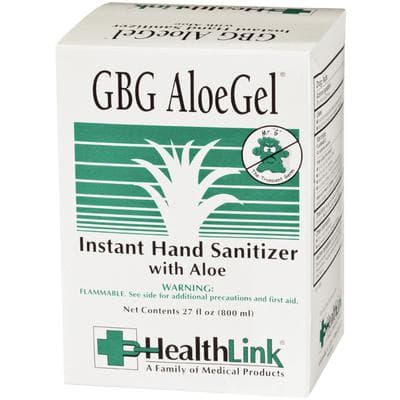 GBG AloeGel™ Instant Hand Sanitizer, Aloe Scent, Green Gel, 800 ml Bag-In-Box, 1/Pkg - GBG AloeGel™ Instant Hand Sanitizer - 800 ml Bag-In-Box - Image 1