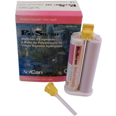 SELECT Polysil SH Vinyl Polysiloxane Impression Material Cartridge Refill, Medium Body, Fast Set, 2 x 50 mL Cartridges with Mixing Tips, 2/Box - SELECT Polysil® SH Impression Material Cartridge Refill - Medium Body, Fast Set - Image 1