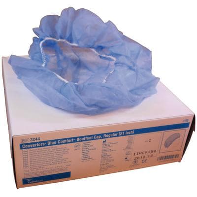 Comfort™ Blue Bouffant Caps, Regular, 21", Blue, 100/Box thumbnail 6