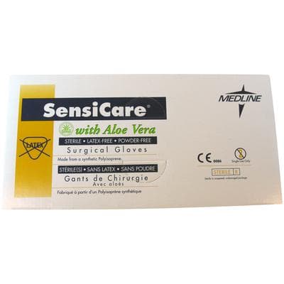 SensiCare PI with Aloe Polyisoprene Surgical Gloves, Powder Free, Sterile, Hand-Specific, Size 8, White, 25 Pairs/Box thumbnail 11