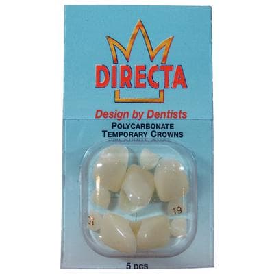 Directa Temporary Polycarbonate Crowns, Translucent, #19 Upper Central, Refill Pack of 5, 609219 thumbnail 4
