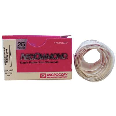 NeoDiamond® Finishing Burs – FG, Very Fine, Yellow, Pointed Cone, #859 (3314.10VF), 1.4 mm Diameter, 10.0 mm Length, 25/Pkg thumbnail 6