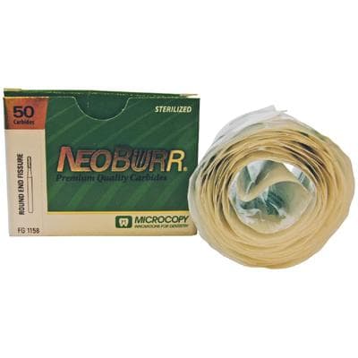NeoBurr® Operative Carbide Bur, FG #1158, Round End Fissure, 1.2 mm Diameter, 3.8 mm Length, 50/Pkg thumbnail 6