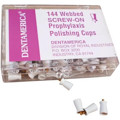 Dentamerica Disposable Prophy Cups, Screw-On, 6-Webbed, Medium-Soft, White, 144/Pk, #402 thumbnail 15