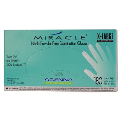 MIRACLE® Nitrile Exam Gloves, Powder Free, Non-Sterile, Extra Large, Blue, 180/Box thumbnail 10
