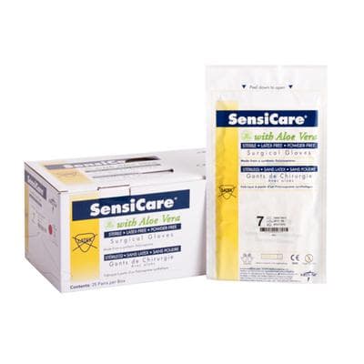 SensiCare® Surgical Gloves with Aloe, Powder Free, Sterile, Size 9.0, White, 25 Pairs/Box thumbnail 12