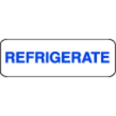 Medication Instruction Label, 1-1/2" W x 1/2" H, Refrigerate, White, 500/Roll - Medication Instruction Label, 1-1/2" W x 1/2" H, 500/Roll - Refrigerate, White - Image 1