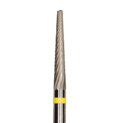 Meisinger Tungsten Carbide Cutter, HM 23ET-023, 2.3 mm Diameter, Tapered Fissure, Extra Fine Grit, 2/Pkg - Tungsten Carbide Cutters – 2.3 mm Diameter - HM 23ET-023, HP, 2.3 mm Diameter, 11.5 mm Head Length, 44.0 mm Shank Length, Extra Fine Grit - Image 1