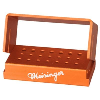 Meisinger Aluminum Bur Block, Orange, 21 Holes, 14 FG/7 RA, Swivel Lid, Autoclavable, OR102 thumbnail 3