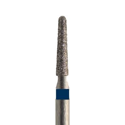 Meisinger 850-018-HP Multi-Use Diamond Bur, Round End Tapered (Chamfer), Medium Grit (Blue), 1.8 mm Head, 8 mm Working Length, HP Shank, 5/Pk thumbnail 7