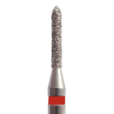 Meisinger 868F-014-FG Fine Grit Diamond Bur, Torpedo/Cylinder, Bevel End, Friction Grip, 1.4 mm Head Diameter, 8.0 mm Head Length, Red Ring, 5/Pkg thumbnail 7