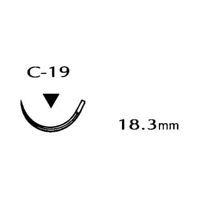 Hu-Friedy Perma Sharp Silk Suture, 4-0, Black Braided, 18" with C-19 Reverse Cutting 1/2 Circle Needle, 12/Box, PSN734S thumbnail 6