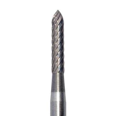 Meisinger HM243-012 Trimming and Finishing Tungsten Carbide Bur, FG, 8-12 Flute, Torpedo, 1.2 mm Diameter, 5/Pkg thumbnail 4
