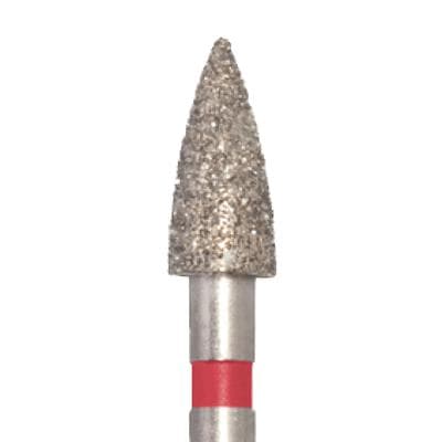 Meisinger Multi-Use Diamond Bur, FG, Flame, #896F, 2.5 mm, Fine Grit, Red Ring, 5/Pk, 896F-025-FG thumbnail 6