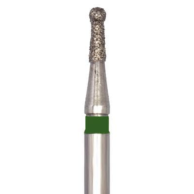 Meisinger 802G-016-FG Coarse Diamond Bur, Round with Neck, Friction Grip, 1.6 mm Head Diameter, 3.5 mm Working Length, Green Ring, 5/Pack thumbnail 7