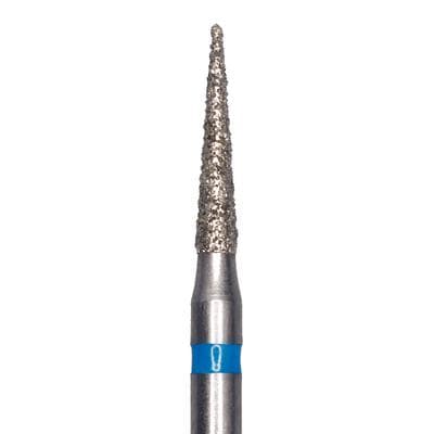 Meisinger 858-014-SS Diamond Bur, Needle Shape, Medium Grit, Blue Ring, 1.4 mm Head Diameter, 8.0 mm Head Length, Friction Grip Short Shank, 5/Pkg thumbnail 7