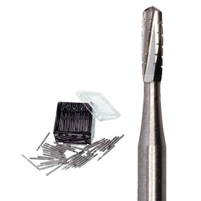 Meisinger Tungsten Carbide Bur #1558, Round End Cylinder, Cross Cut, Friction Grip, 1.2 mm Diameter, 100/Pack (C1558FG) thumbnail 5