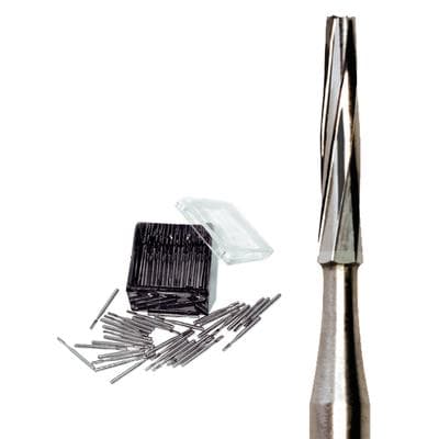 Meisinger Tungsten Carbide Bur, Tapered Fissure FG, #170L, Long Shank, 6.3 mm Working Length, 100/Pack, C170LFG thumbnail 5