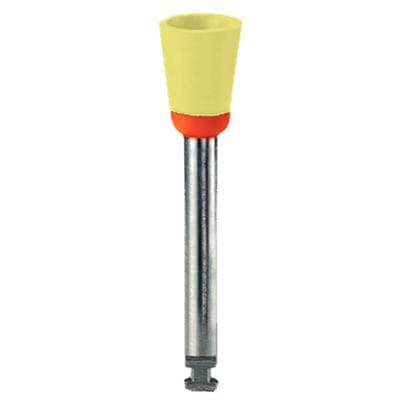 Meisinger Diamond Flexible Polisher for Porcelain and Ceramics, Cup Shape, Yellow/Orange, Extra Fine, Right Angle Latch, 2/Pkg, ISO 9744C - Diamond Flexible Polishers for Porcelain and Ceramics – RA, 2/Pkg - Cup, Yellow/Orange, Extra Fine, 9744C, 06.0 Diameter - Image 1