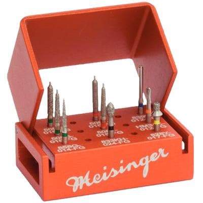 Meisinger Zirconia Prep Kit (FG Assortment) with 9 Burs and Bur Block, ZIR01 thumbnail 3