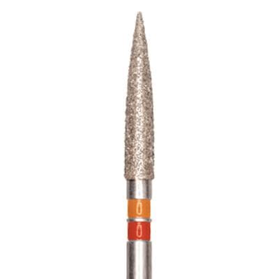 Meisinger Zirconia Diamond Bur, Friction Grip, Long Flame, Fine Grit, Red Ring, 1.2 mm, 5/Pk, Z863F-012-FG thumbnail 8
