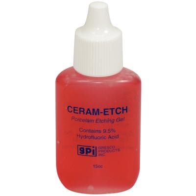 Ceram-Etch Porcelain Etching Gel, 9.5% Hydrofluoric Acid, 15 cc Bottle thumbnail 4