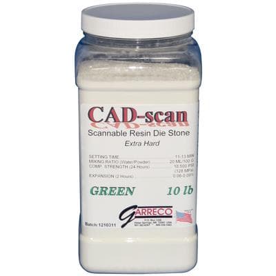 Garreco CAD-Scan Green Die Stone, 10 lb Canister - CAD-Scan - 10 lb Canister, Green - Image 1