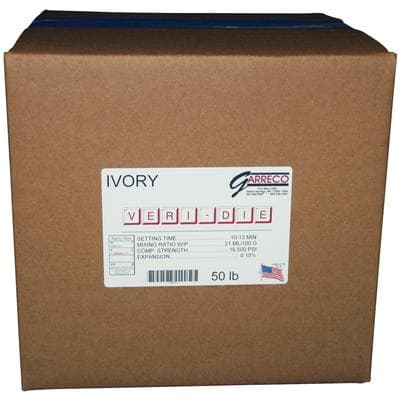 Garreco Veri-Die Die Stone Gypsum, Ivory, 50 lb Carton - Veri-Die – 50 lb Carton - Ivory - Image 1