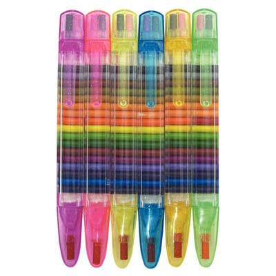 Transparent Glitter Stacking Point Crayons, 5-1/2", Assorted Colors, 12/Pkg thumbnail 2