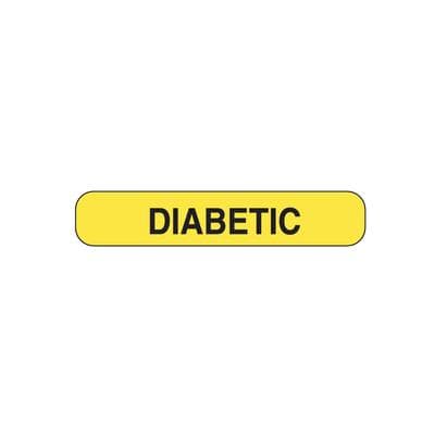 Patterson Chart Labels - DDS/MD Diabetic, Fluorescent Yellow, 2" W x 3/8" H, 500/Roll - Chart Labels - DDS/MD - Diabetic, Fluorescent Yellow, 2 W x 3//8 H, 500/Roll - Image 1
