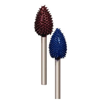 Typhoon® Tungsten Carbide Bur, Flame Shape, Fine Grit (Blue), 7/16" Head Diameter, 5/8" Head Length, 3.18 mm (1/8") Shank, 1/Pkg - Typhoon® Tungsten Carbide Burs, Flame - Flame – 7/16" Head Diameter, 5/8" Head Length, 3.18 mm (1/8") Shank, Fine Grit (Blue) - Image 1