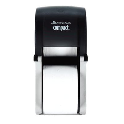 Compact® Vertical Double Roll Coreless Tissue Dispenser, Translucent Smoke, 6" W x 13-1/2" H x 6-1/2" D, 1/Pkg - Compact® Verticle Double Roll Coreless Tissue Dispensers - Smoke - Image 1