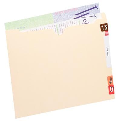 Patterson Office Supplies 11-pt End-Tab Economy File Pocket, Manila, 11-3/4" W x 9-1/2" H, 100/Box - 11-pt End-Tab Economy File Pocket, 100/Box - 11-3/4" W x 9-1/2" H - Image 1