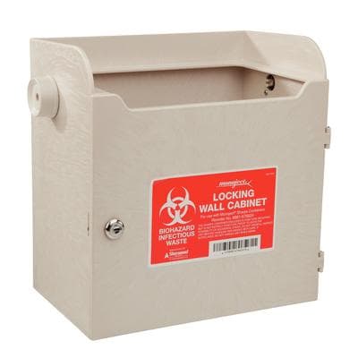 SharpSafety™ Locking Wall Cabinet for 4 and 8 Quart Monoject™ Sharps Container, Beige, Built-In Lock, 1/Pkg - SharpSafety™ Locking Wall Cabinet for 4 and 8 Quart Monoject™ Sharps Container - SharpSafety™ Locking Wall Cabinet for 4 and 8 Quart Monoject™ Sharps Container - Image 1
