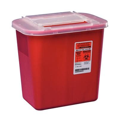 Cardinal Health Sharps-A-Gator Sharps Container with Sliding Lid, 2 Gallon, Red, 31142222 thumbnail 8