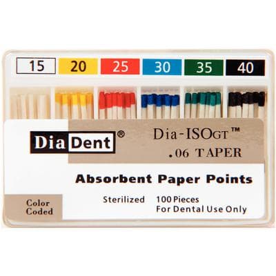 DiaDent Dia-ISO GT Absorbent Paper Points, .06 Taper, Assorted #15-40, 100/Box thumbnail 5