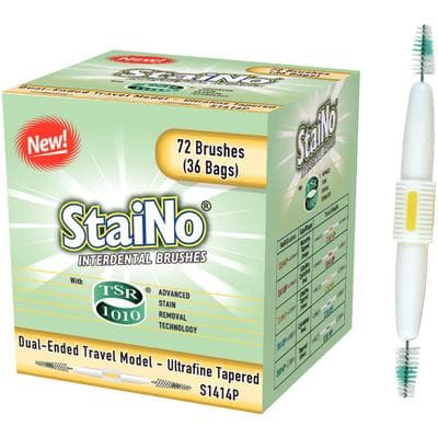 StaiNo® Interdental Brushes – Dual End, Travel Size, Ultra Fine, Tapered, 36/Pkg, S1414P thumbnail 9