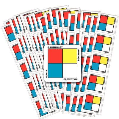 Medical Safety Systems Chemical Label, 1.25" x 1.25" Square, Write-On Vinyl, NFPA Symbol, 100/Pkg thumbnail 3