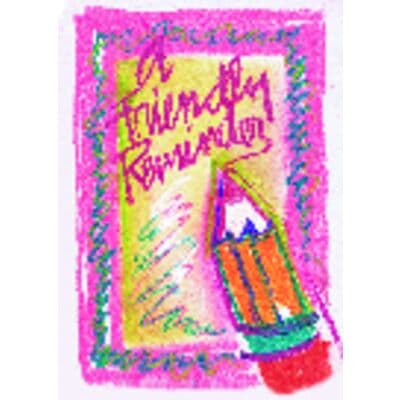 Reminder Postcards (DDS/MD) 4-Up Laser, Friendly Reminder Pencil Design, 4-1/4" W x 5-1/2" H, 100/Pkg - Reminder Postcards (DDS/MD) 4-Up Laser, 100/Pkg - Friendly Reminder Pencil, 4-1/4" W x 5-1/2" H - Image 1