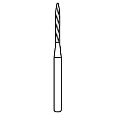 NeoBurr® Trimming and Finishing Carbide Bur, FG, 12-Blade, Flame, #H48L-010, 1.0 mm Diameter, 8.0 mm Length, 10/Pkg thumbnail 4