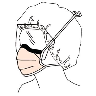 Halyard Fluidshield Fog-Free Surgical Mask with Wraparound Splashguard Visor, ASTM Level 3, Tie-On, Orange, 25/Box, 48247 thumbnail 7