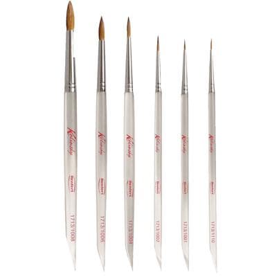 Renfert Kolinsky Ceramist Brush Set, Natural Red Sable Bristle, Assorted Sizes 1, 2, 4, 6, 8, 10, 6/Pack, 17131000 thumbnail 18