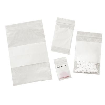 Write-On Poly Zip Bags, 2" W x 3" H, Clear, 100/Pkg - Write-On Poly Zip Bags, 2" W x 3" H, 100/Pkg - Write-On Poly Zip Bags, 2" W x 3" H, 100/Pkg - Image 1
