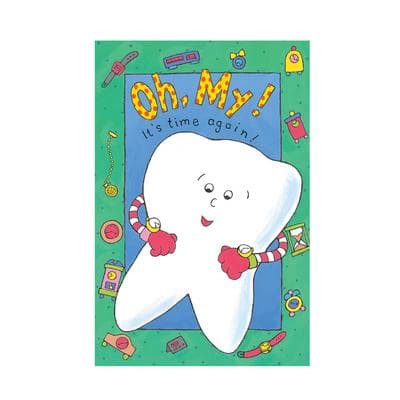 Reminder (DDS) 4-Up Laser Postcards, OH MY! Tooth Clocks, 4-1/4" W x 5-1/2" H, 100/Pkg - Reminder (DDS) 4-Up Laser Postcards, 100/Pkg - OH MY! Tooth Clocks, 4-1/4" W x 5-1/2" H - Image 1