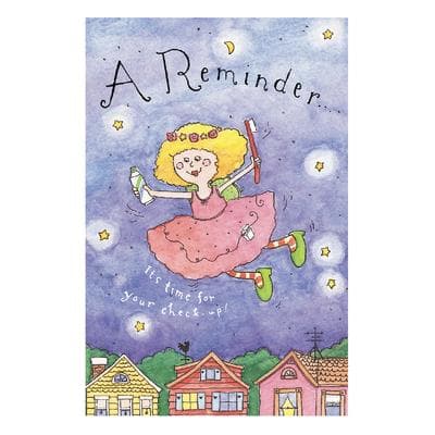 Reminder (DDS) Personalized Postcards, Tooth Fairy Design, 4-1/4" W x 6" H, Full Color, 100/Pkg - Reminder (DDS) Personalized Postcards, 100/Pkg - Tooth Fairy, 4-1/4" W x 6" H - Image 1