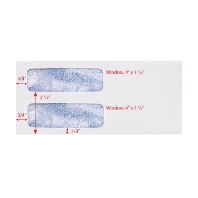 Patterson Office Supplies Double Window Envelopes, 8-7/8" W x 3-7/8" H, Security-Lined, Gummed-Flap, White, 500/Pkg thumbnail 2