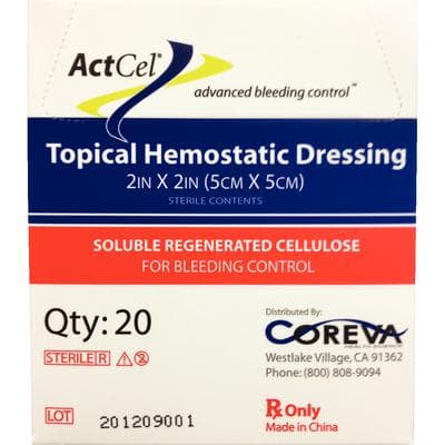 ActCel Hemostatic Gauze, 2" x 2", 20/Box, HG020022 thumbnail 2