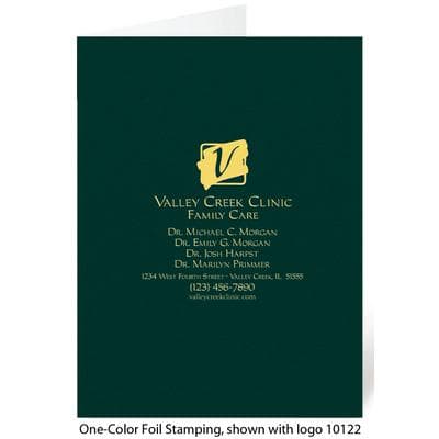 Presentation Folder, Gloss/Linen, 1-Color Foil Stamping, 9" W x 12" H, 50/Pkg - Presentation Folder, Gloss Folder, 1-Color Foil Stamping, 9" W x 12" H, 50/Pkg - Presentation Folder, 1-Color Foil Stamping, Linen Folder - Image 1
