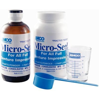 Micro-Seal Advanced Full Denture Impression Material Kit, 220g Powder + 177cc Liquid with Accessories thumbnail 4