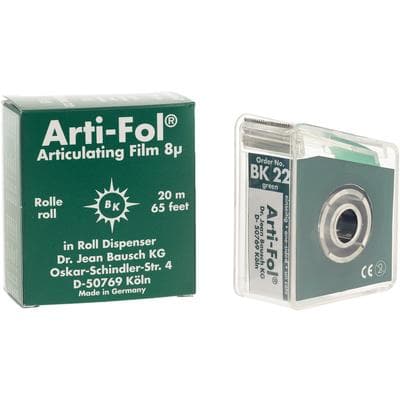 Bausch Arti-Fol Articulating Film, One-Sided, Green, 8 Micron Ultra Thin, 22mm x 20m, BK-22 thumbnail 5